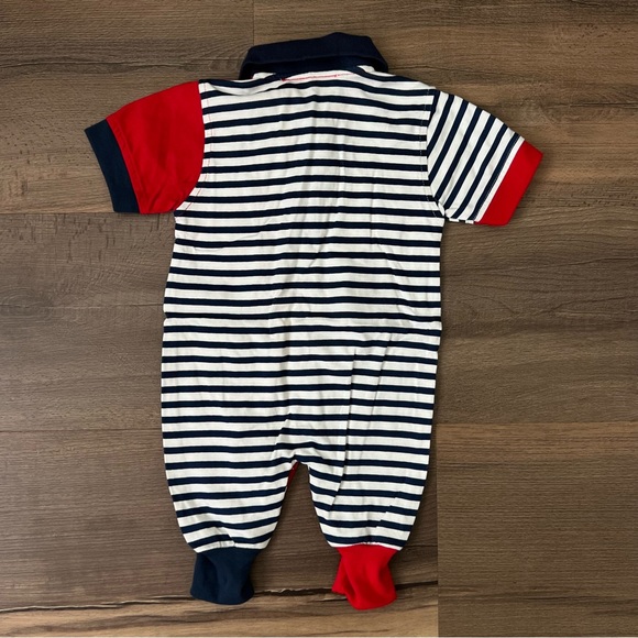 NWOT Vintage McBaby Sailboat Rowing Polo Romper Navy & Red Size 6/9 Months - Picture 5 of 6